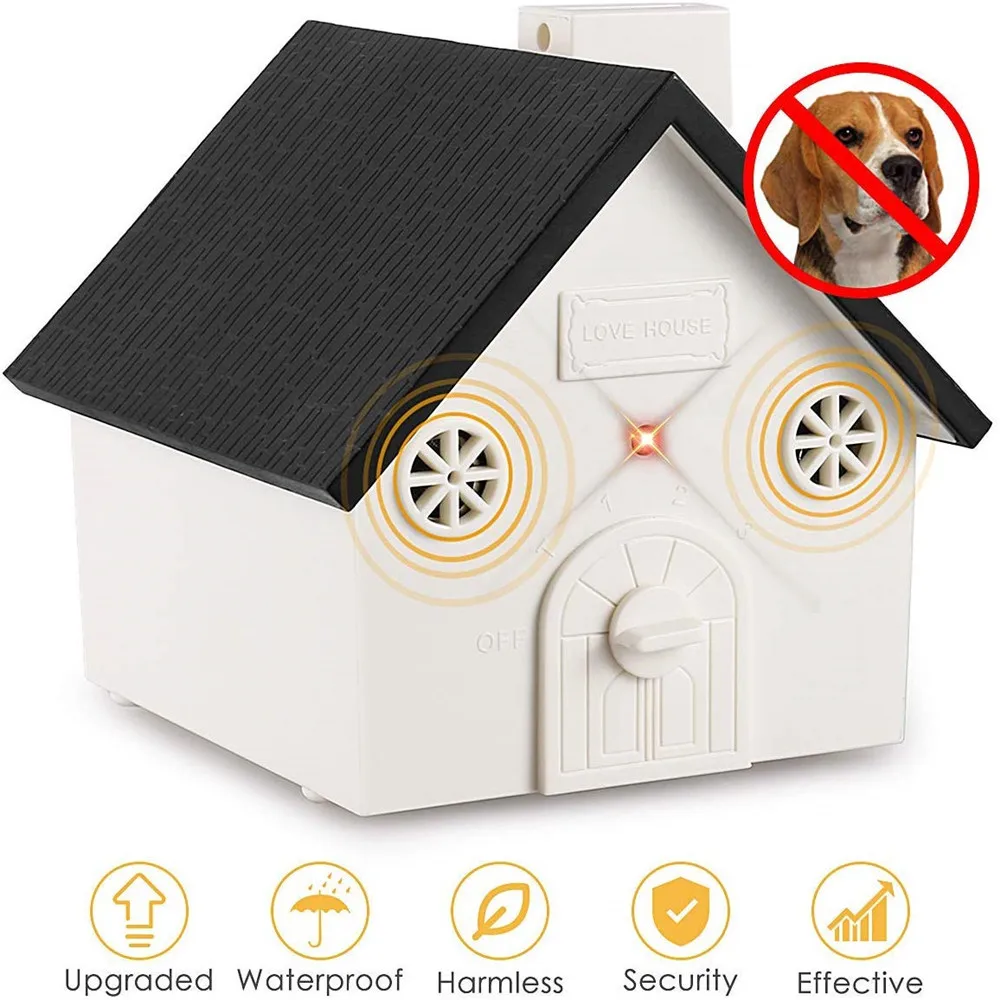

Outdoor Ultrasonic Bark Stopper Anti Barking Device Bark Box Dog Trainer Repellent Device With Adjustable Control Safe