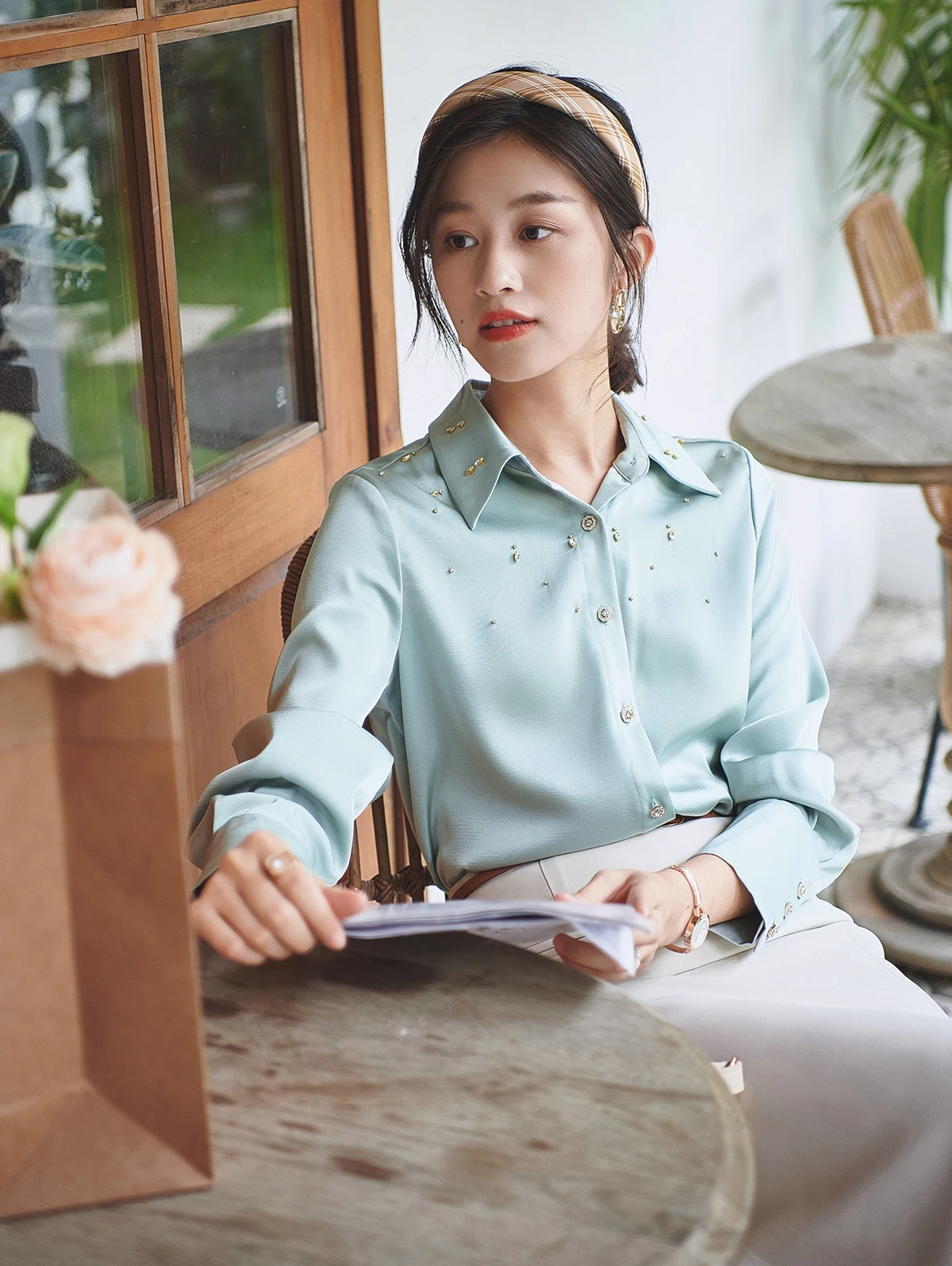 Осенние Роскошные зеленые атласные шелковые рубашки 8060 высококлассная рубашка с