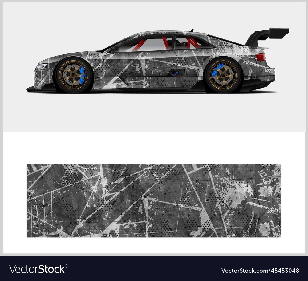 

Gray Car Body Film Wrap Sticker Decal Decorative Cut Body Racing Graphic Decal Vinyl Wrap Car Exterior Accessories Protection