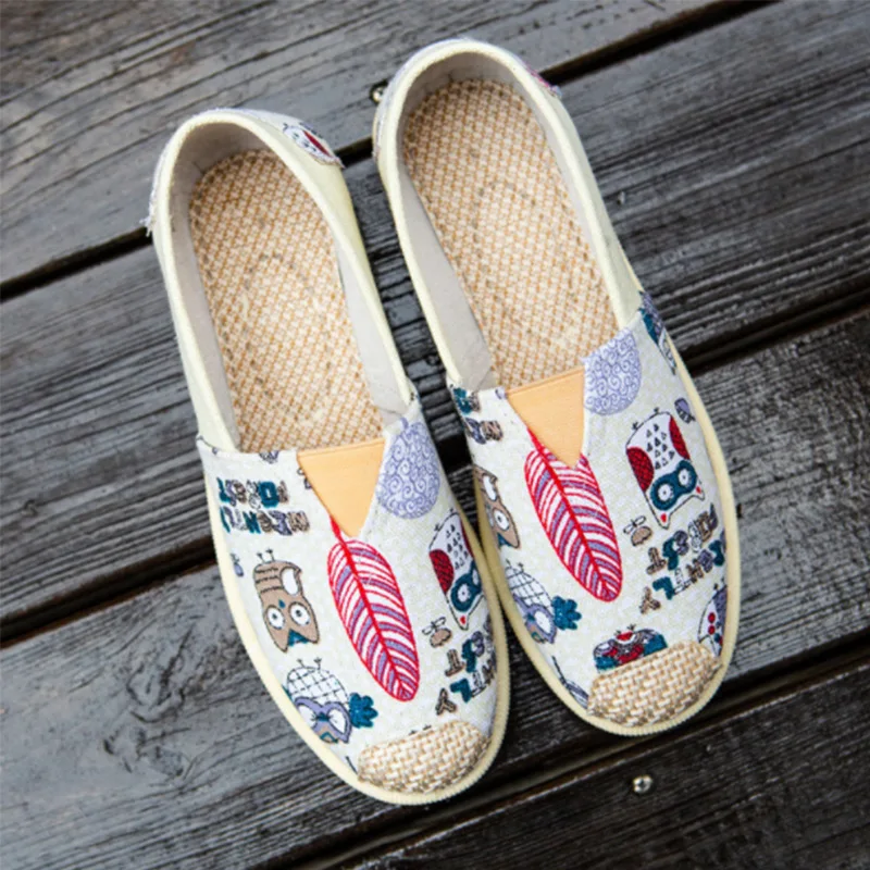 

Canvas Shoes Outer Single Women's Low-top Breathable Soft-soled Loafers Casual Cloth Footwear Ballet Flats Spring Summer Ladies