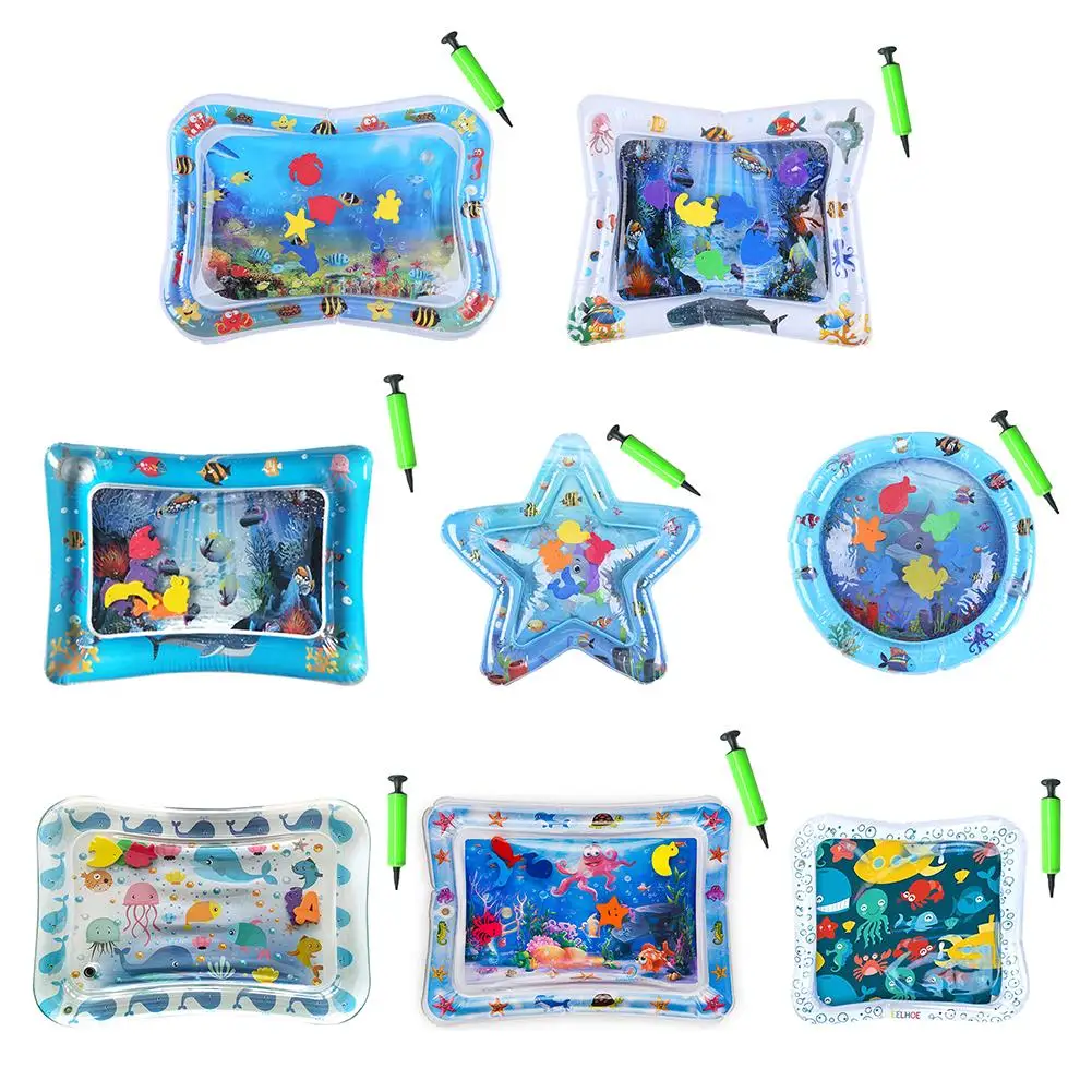 

Summer Inflatable Baby Water Play Mat Tummy Time Playmat for Baby Safety Cushion Ice Mat Kids Fun Water Activity Play Center