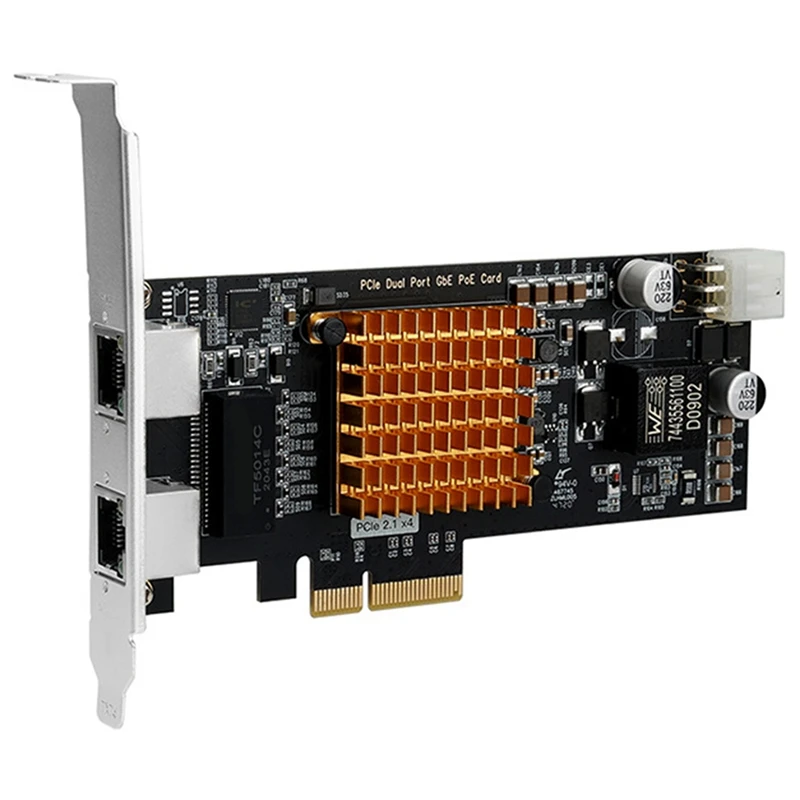 

RJ45 Dual Port Gigabit Network Card Pcie 2.1 X4 Gigabit Network Card I350AM2 Chip 30W 1000Mb/S Support Hot Swap