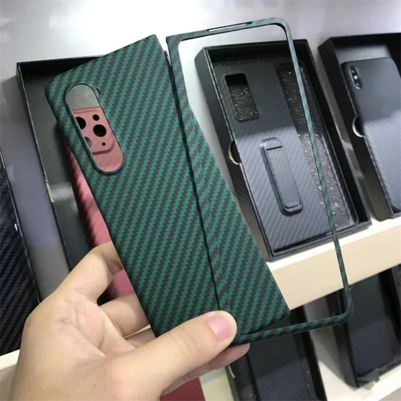 Really Carbon Fiber Case for Samsung Galaxy Z Fold3 Carbon Fiber Case Aramid Fiber Cover Galaxy Z Fold3 5G Ultra-thinPhoneCase