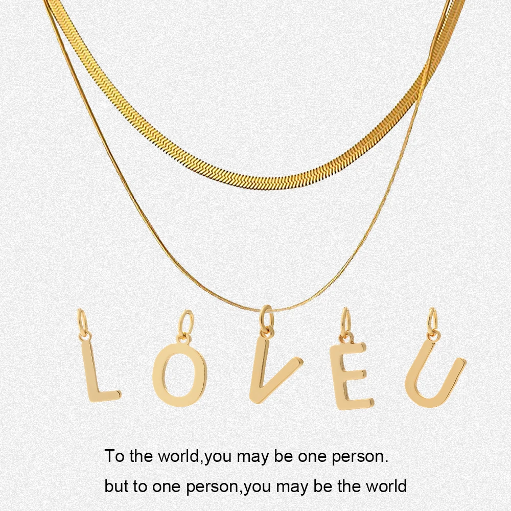 

26 Initial Ladies Pendant Necklace Stainless Steel Chain for Women Fashion Jewelry Adjustable Chokers Birthday Gift