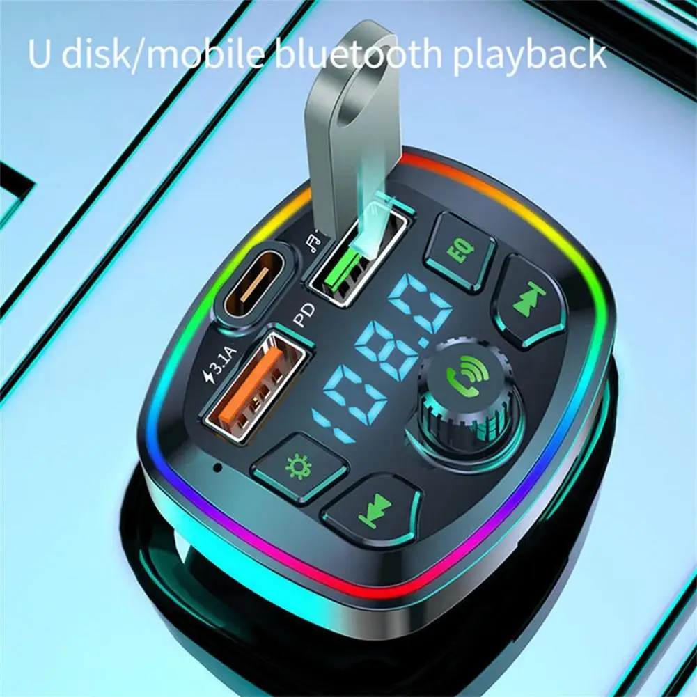 FM-трансмиттер автомобильный совместимый с Bluetooth 18 Вт 5 0 А |