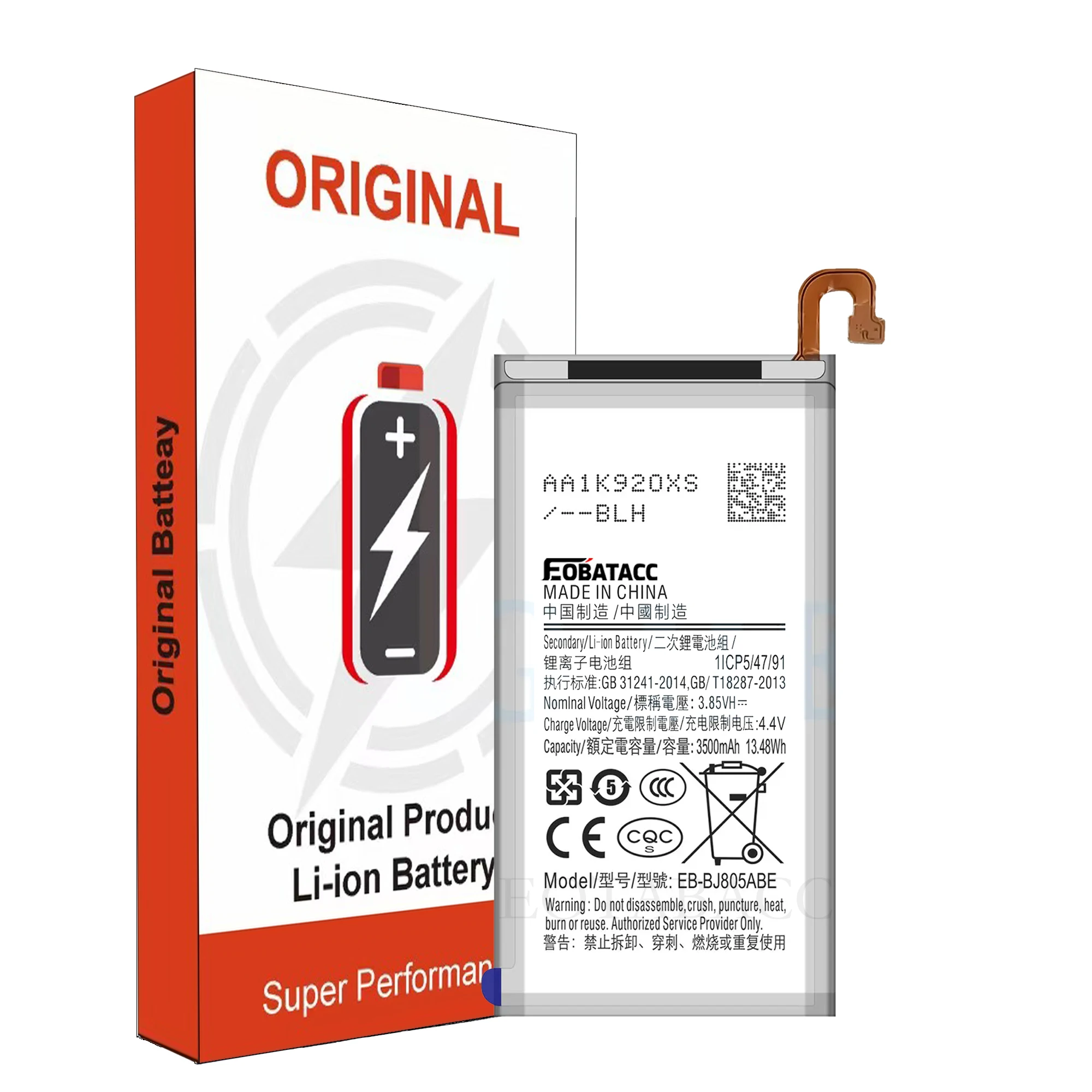 EOBATACC Новый аккумулятор EB-BJ805ABE 3500 мАч для Samsung Galaxy A6 Plus + SM-A605F A605G A6050 A605K A605FN A605GN A6058