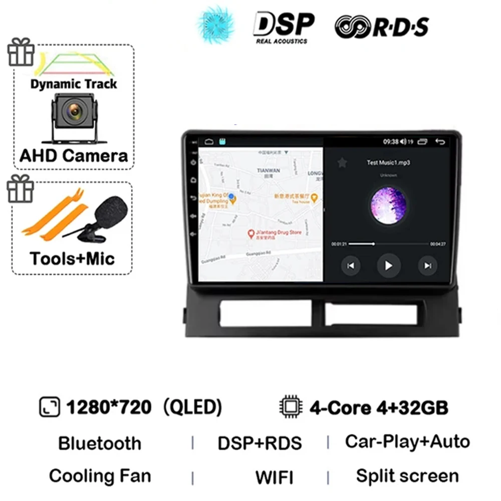 

Карплей для Toyota Prius XW20 II 2 2003-2011 Android 14 Android Auto 2DIN, авторадио Lettore Unità Bravo GPS Stereo Multim