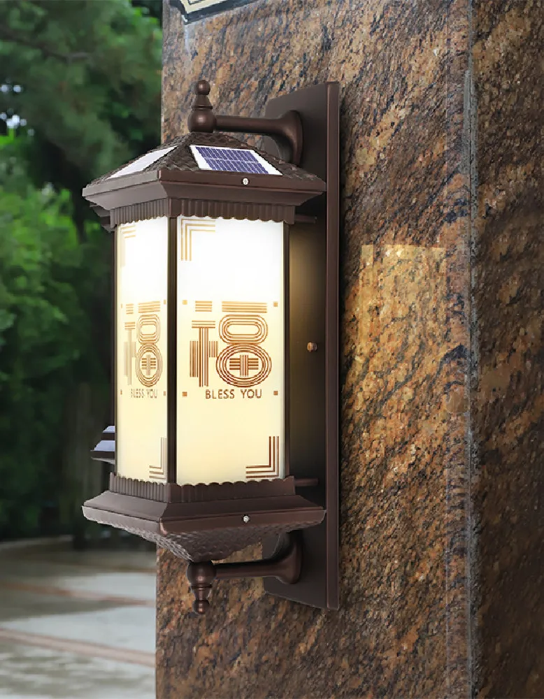 

Creativity Chinese Sconce Light LED Waterproof IP65 for Home Villa Balcony Courtyard Outdoor Solar Wall Lamp