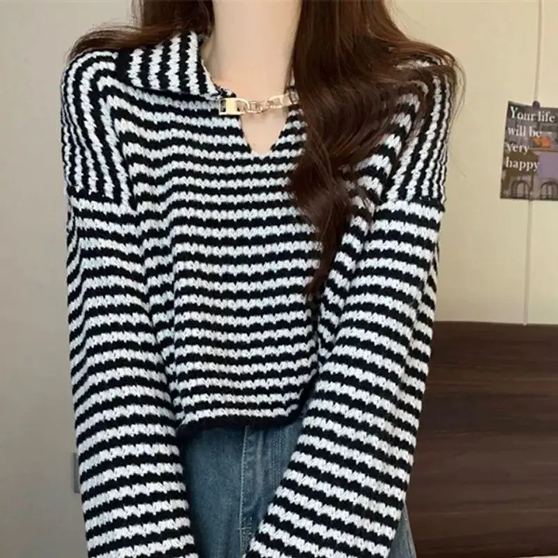 Корейская версия ажурный пуловер свитер для женщин осень-зима ленивый стиль