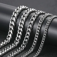 silver stainless steel chain necklace men ladies hip hop long neck choker necklace jewelry gift accessories wholesale