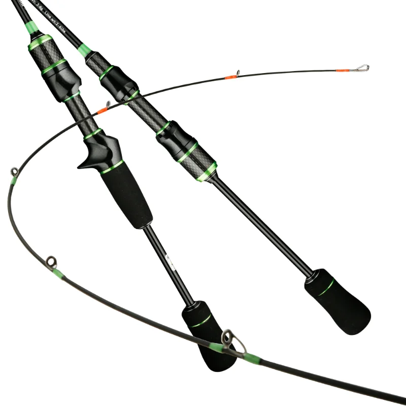 Ultra Light Fishing Rod Carbon Fiber Casting/Spinning Fishing Pole UL Solid Tip Bait WT 2-8g Line WT 2-6LB Lure Fishing Rods 2