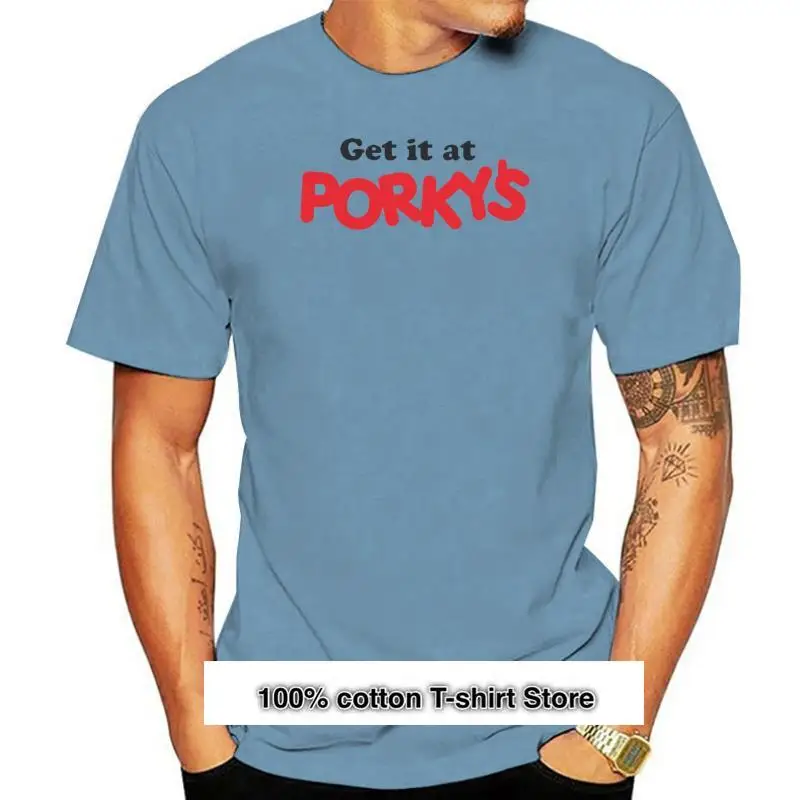 

Get It At Porky'S Angel Beach-Camiseta informal no oficial de los 80 para adultos y niños, tallas geniales