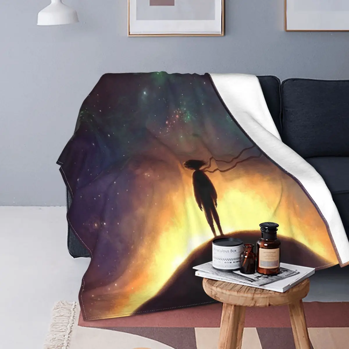Одеяло для дивана цветное Флисовое одеяло с 3D принтом дышащее тонкое покрывало