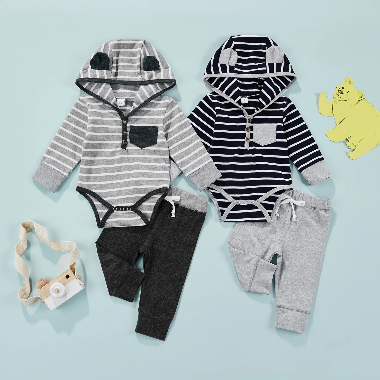 

3 шт., повседневные толстовки с капюшоном и штаны для мальчиков