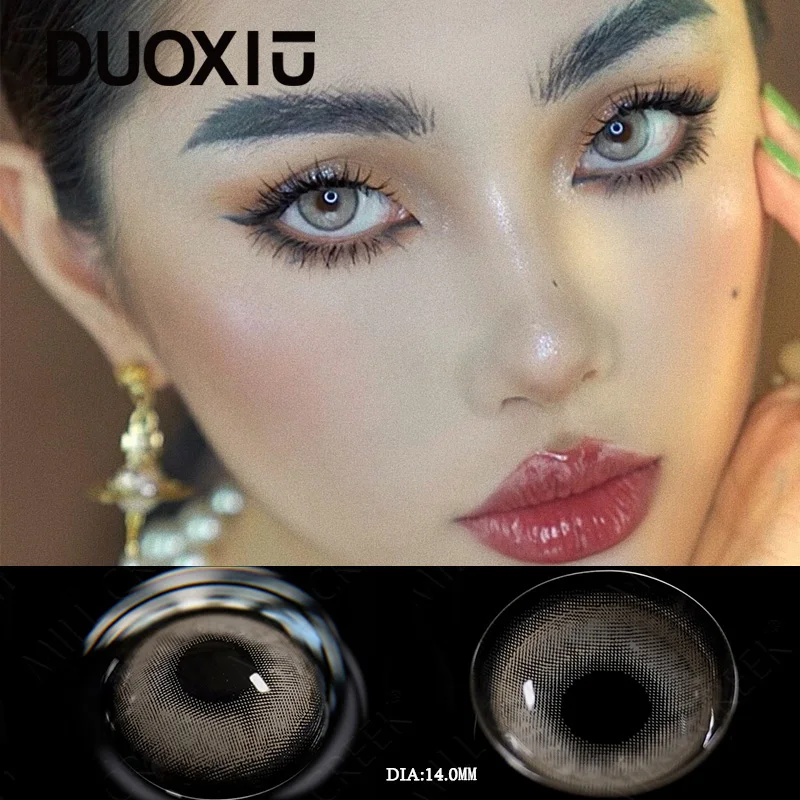 

DuoXiu 1 пара цветных контактных линз для глаз диоптрии при близорукости 1 год цветные линзы для глаз ed макияж для красивых учеников Бесплатная доставка