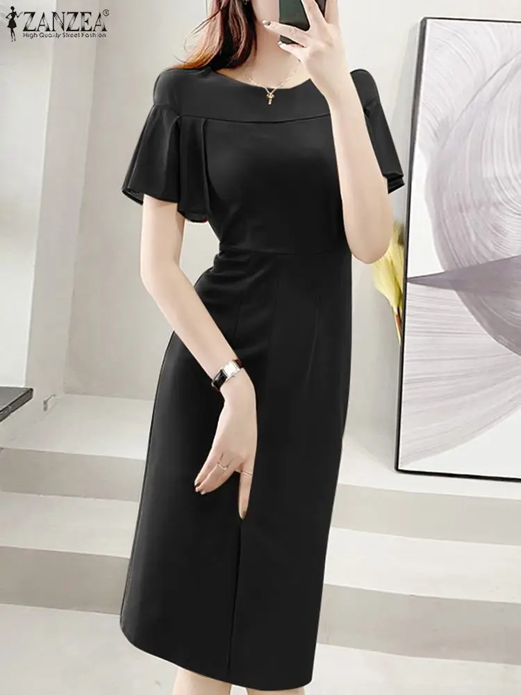 Женское модное платье-футляр ZANZEA элегантные облегающие сексуальные платья с