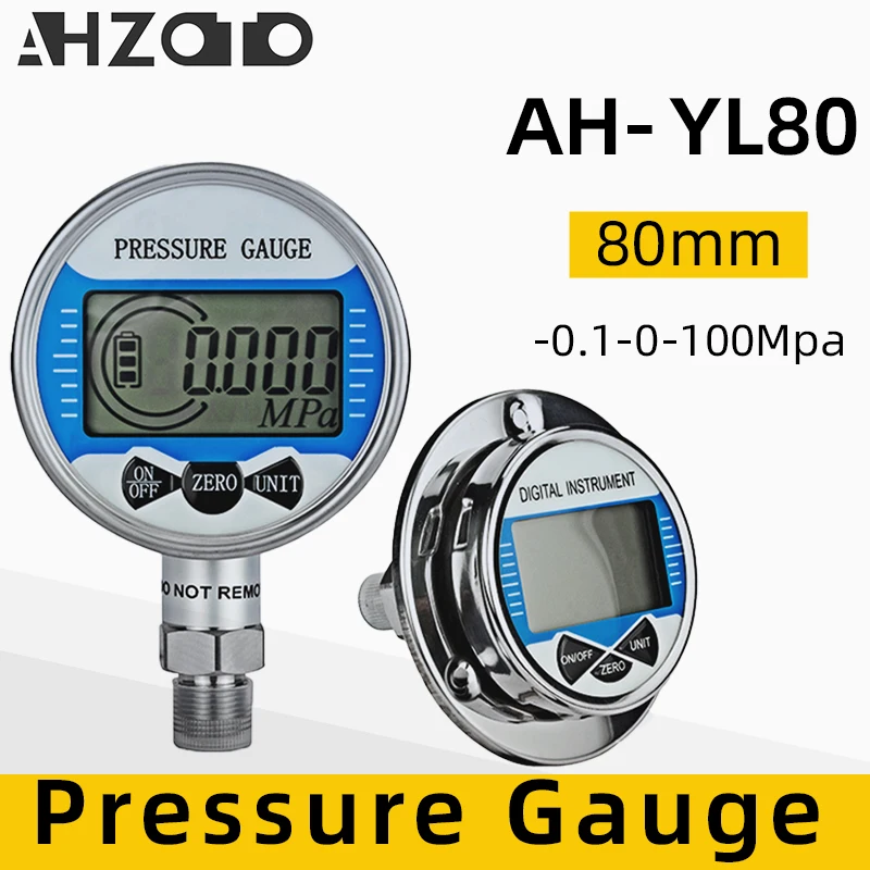 Цифровой манометр с циферблатом 80 мм пьезометр G1/4 цифровой для жидкости и