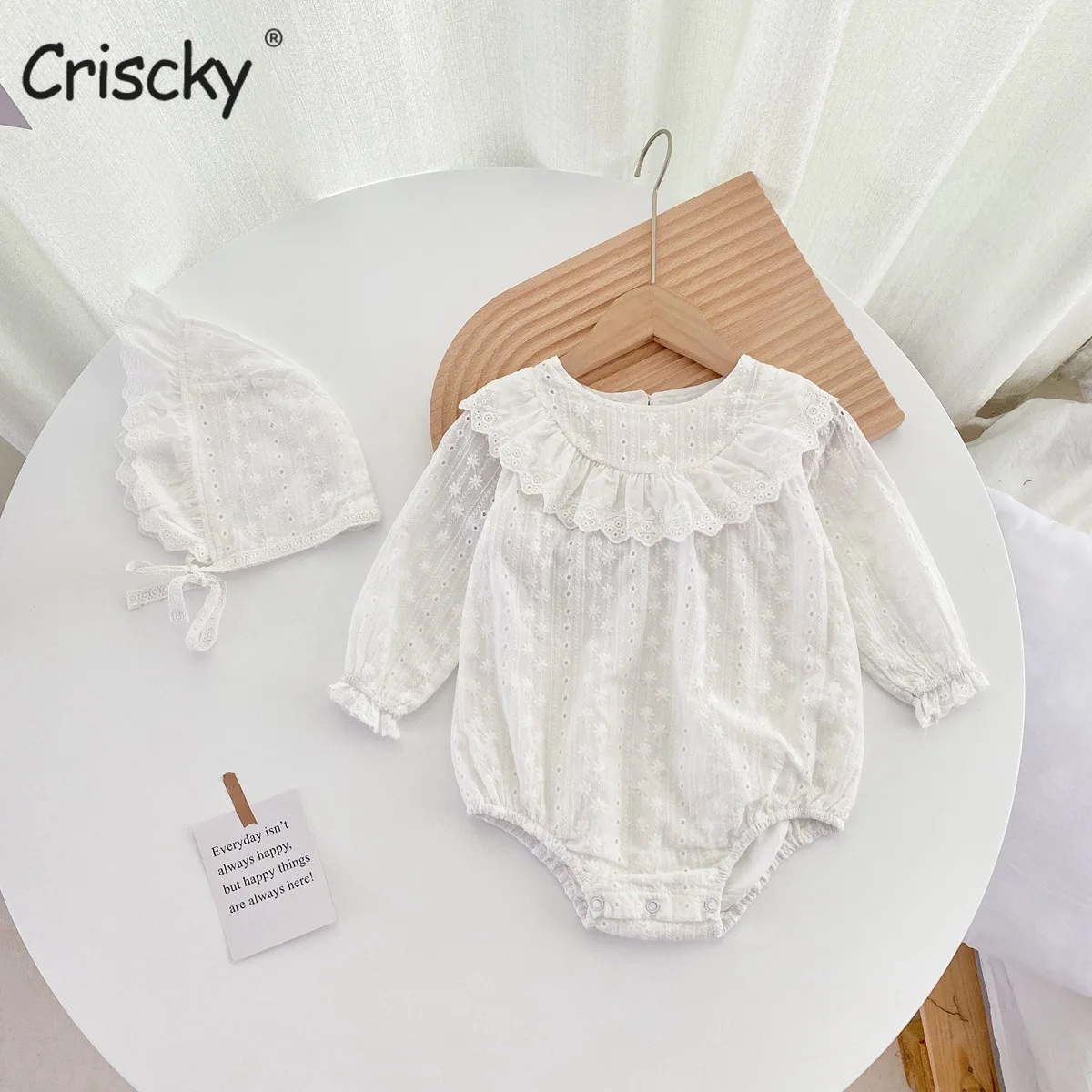 

Criscky Lace Princess Toddler Romper 2022 Summer Cute Newborn Baby Girl Clothes Cotton Summer Pure Color Infant Outfits