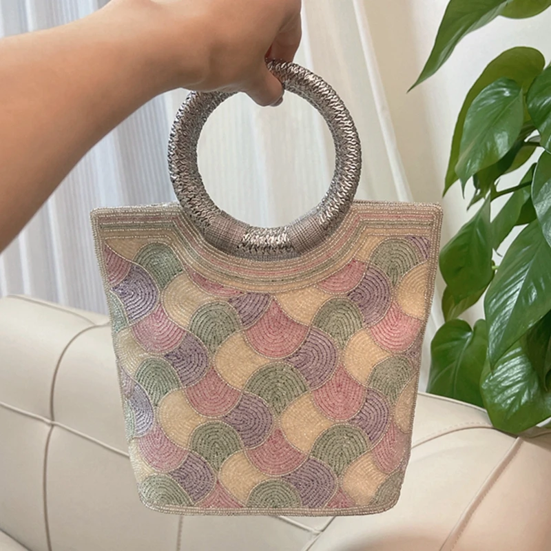 DOYUTIG индийский дизайн ручной работы Бисерная сумочка женские блестящие вечерние