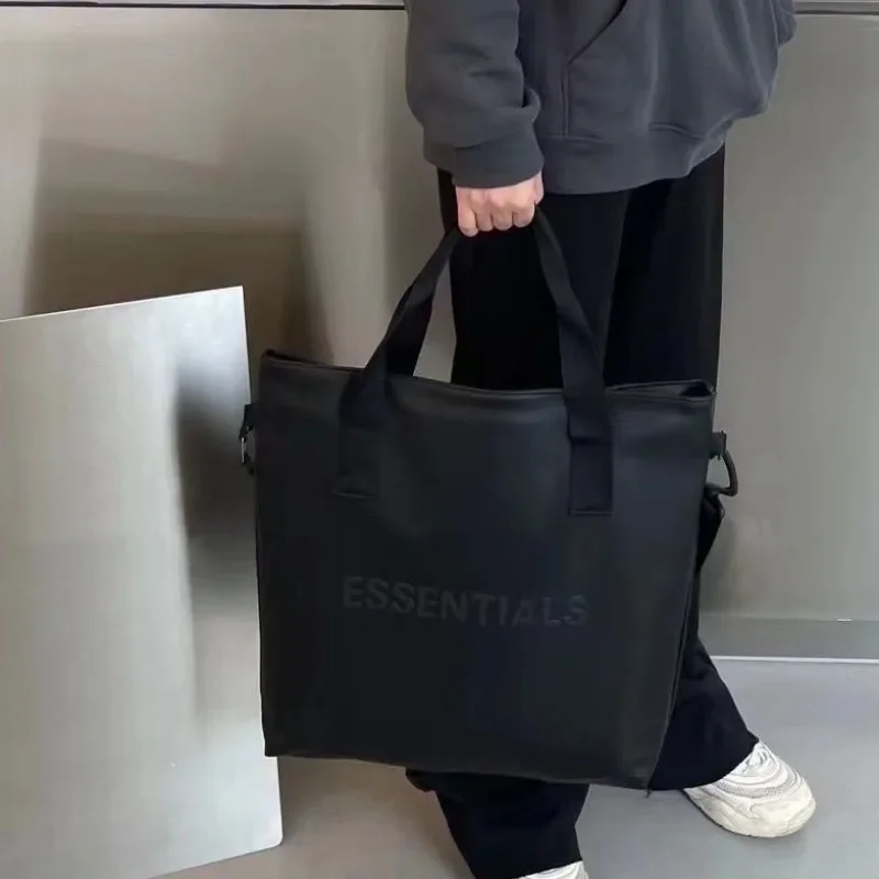 

Fashion ESSENTIALS Tote Bag High Street High Capacity One Shoulder Crossbody Bag Trend Brand Shopping Handbag with Label