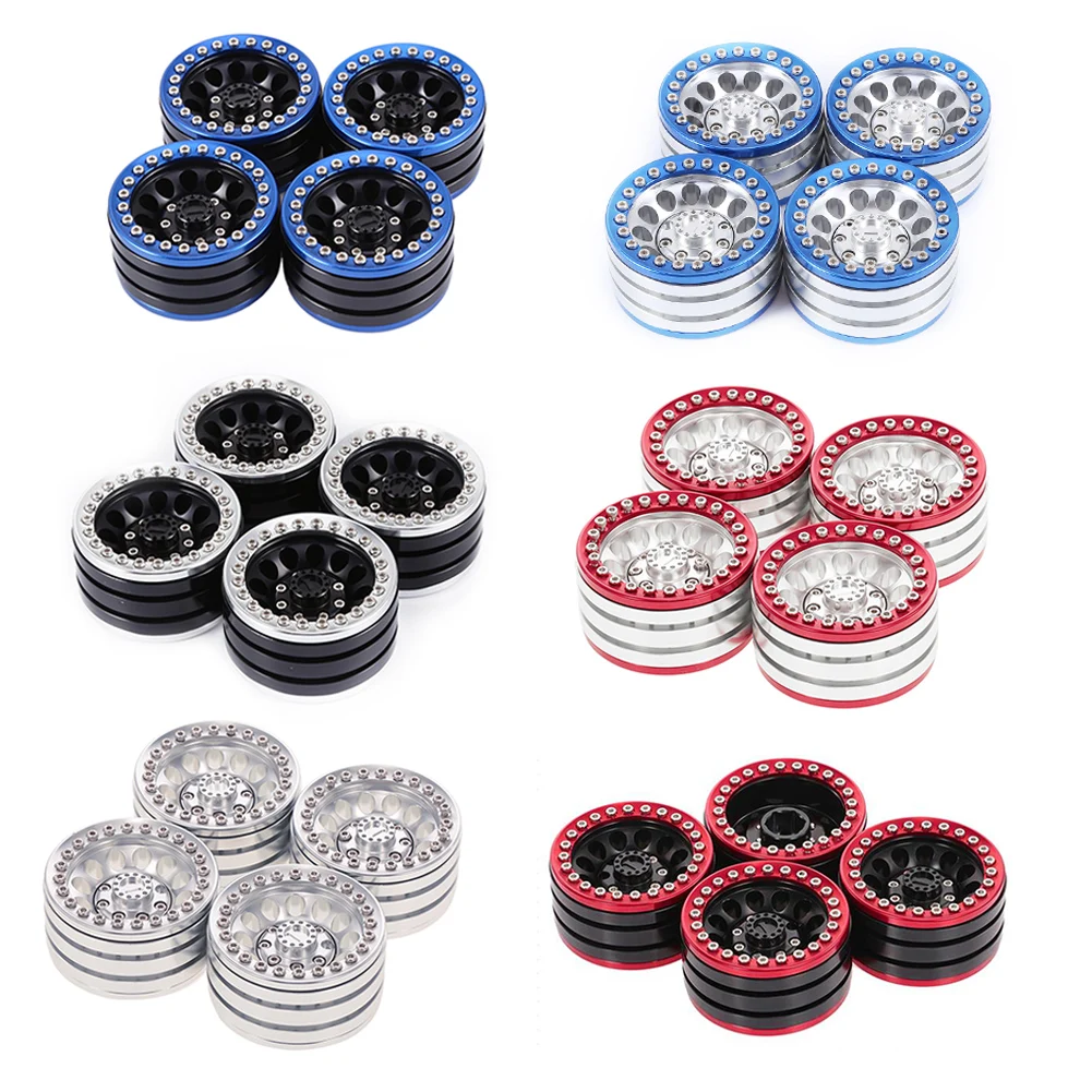 

Aluminum Alloy Tire Hub Beadlock Wheels Rims for1:10 RC Crawler Traxxas Hsp Redcat Rc Tamiya Axial scx10 D90 insinstallation 4pc