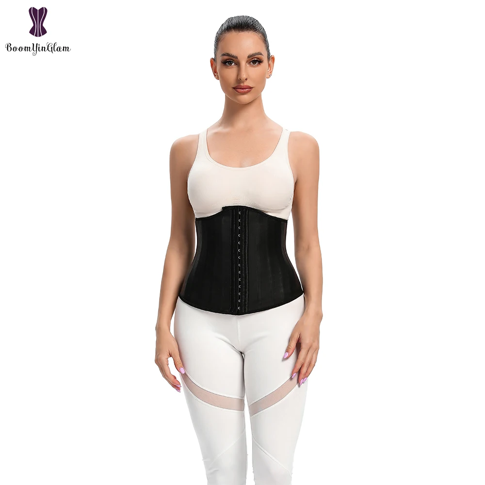 Latex 25 Steel Bones Low Cut Waist Trainer Corset 3 Hook Adjustable Waistband Fitness Body Shapewear