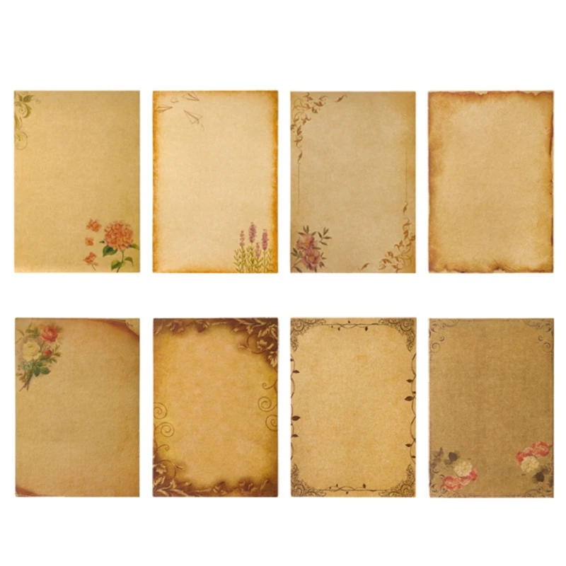 

A5 стационарная бумага 8 упаковок пергамент античный цветной печатный набор крафт-бумаги