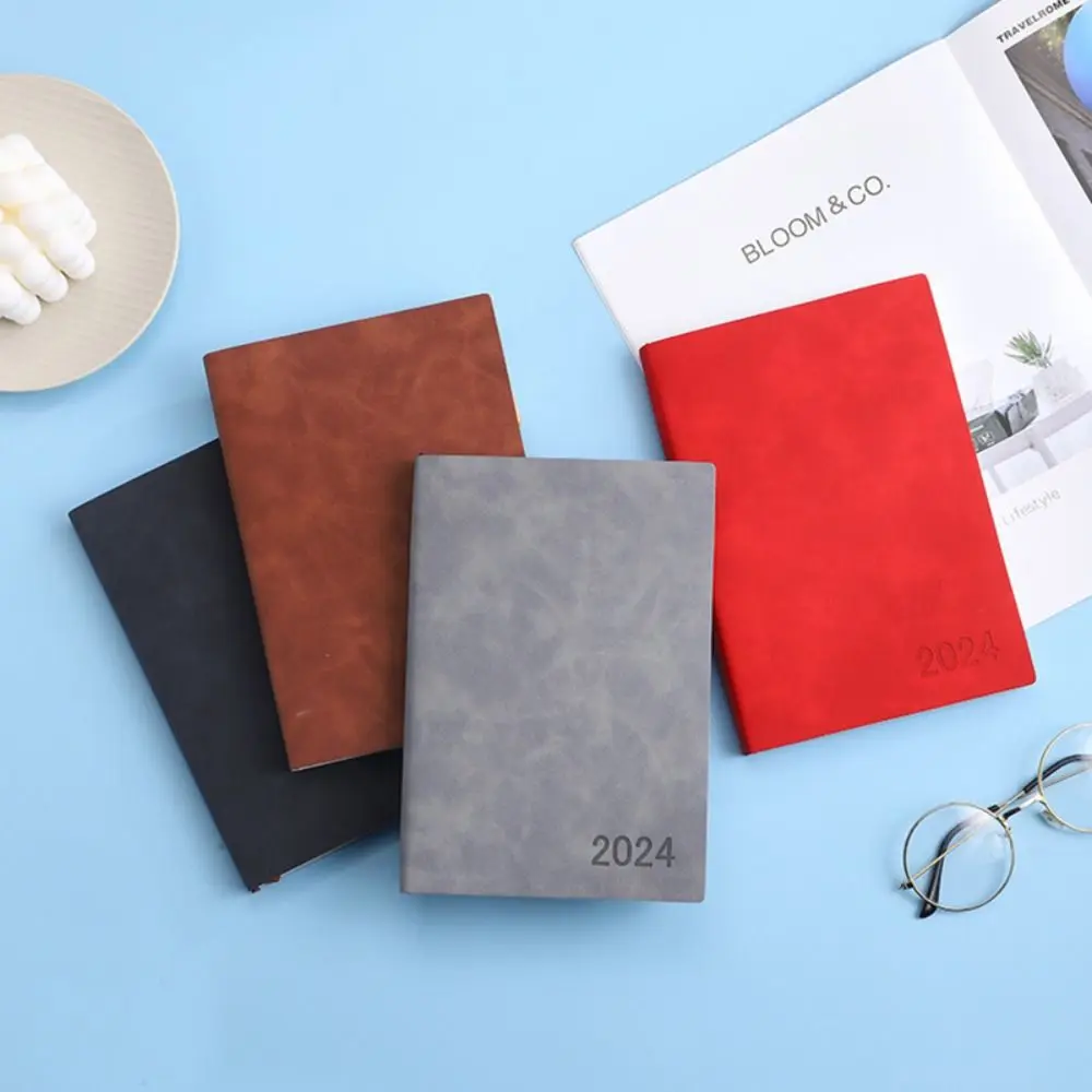

Pocket 2024 Agenda Book Portable A5 with Calendar To Do List English Notepad Diary Weekly Planner School Office