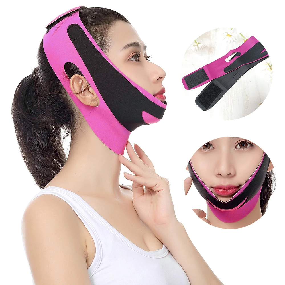 Маска для похудения с подбородком лица Ультратонкий ремень бандаж женщин