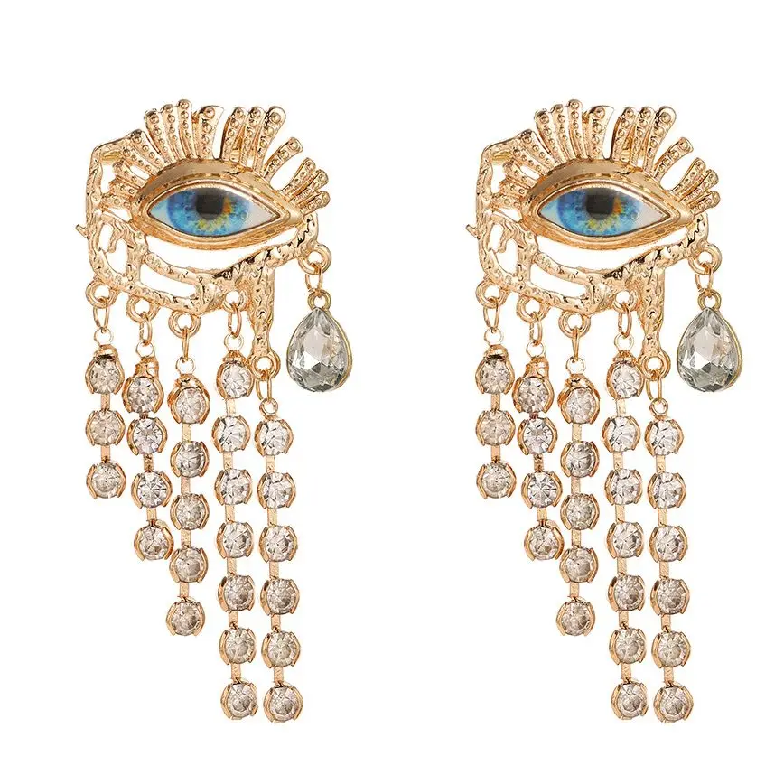 

Temperament Devil's Eye Crystal Dangle Earrings Jewelry for Women Free Shipping