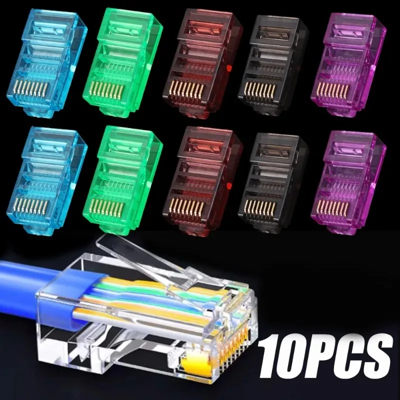 10 шт. Ethernet-кабели RJ45 модульный разъем сетевые разъемы с кристаллическими