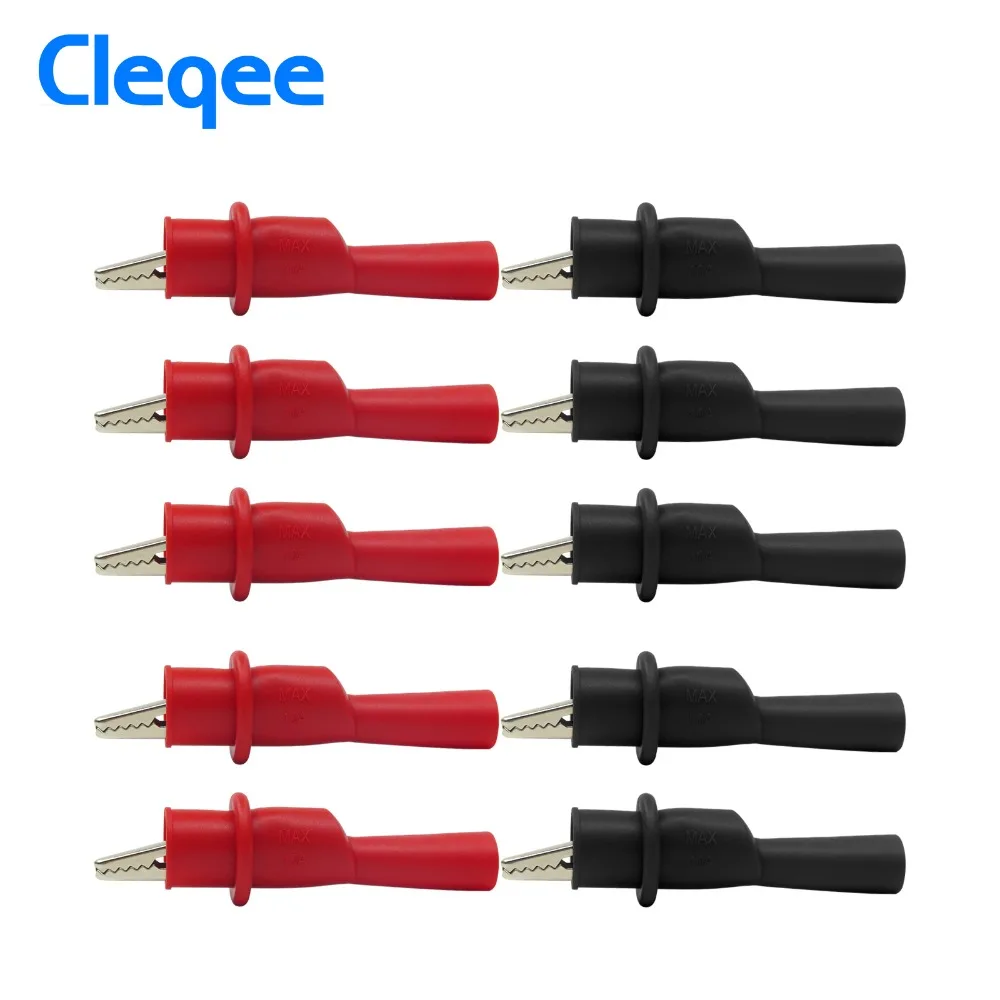 

Portable Cleqee P2008 10PCS Insulation Metal Alligator Clips Electric Test Accessories The tail can match the multimeter probe