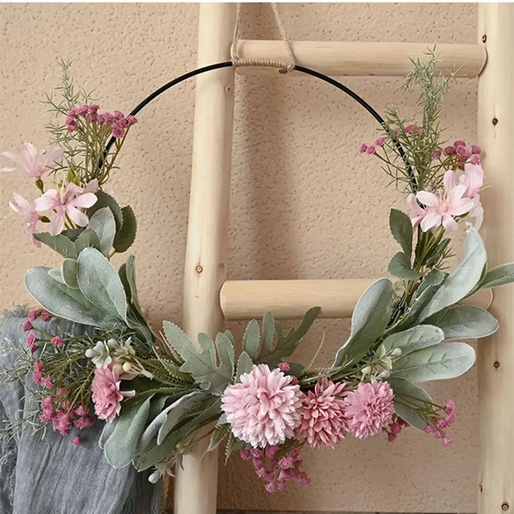 

Металлическая кольцевая гирлянда, подвесное Золотое железное металлическое кольцо, венок, Настенное подвесное кольцо, украшения для весен...