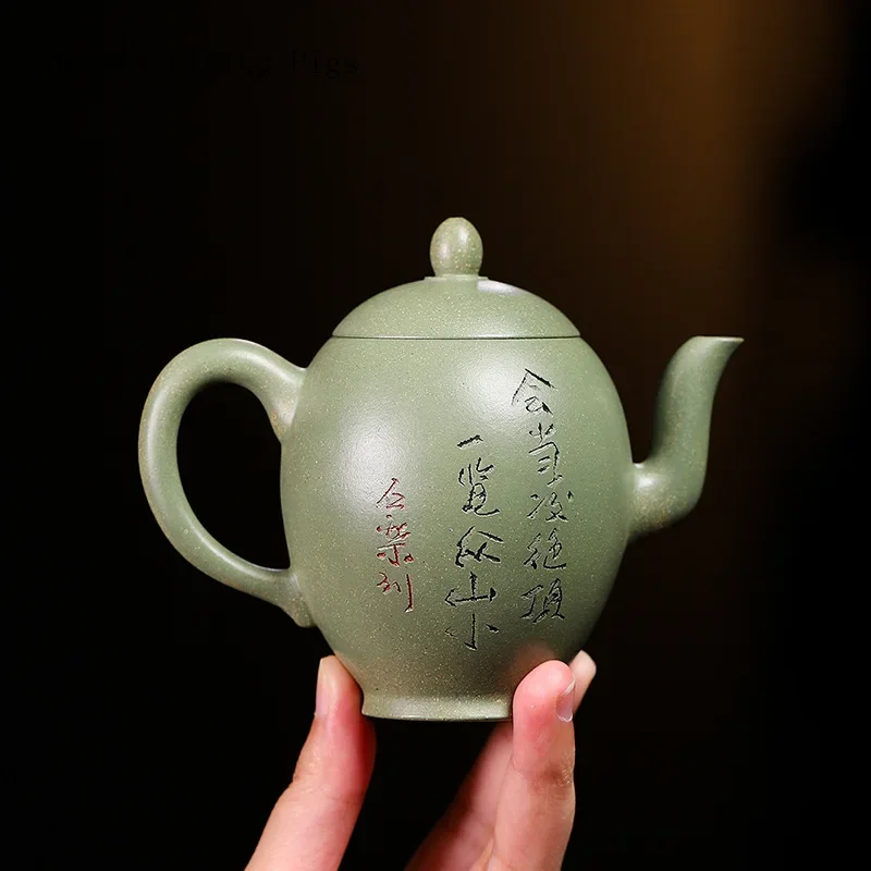 Китайский креативный чайник из чистой глины ручной работы горшок зеленой для
