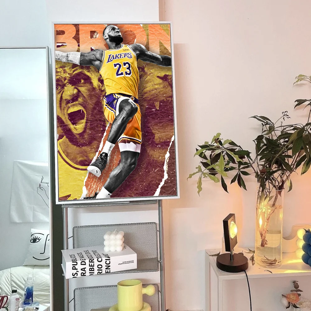 Pop Lebron James Баскетболист Настенный Постер Высококачественная Белая Бумага