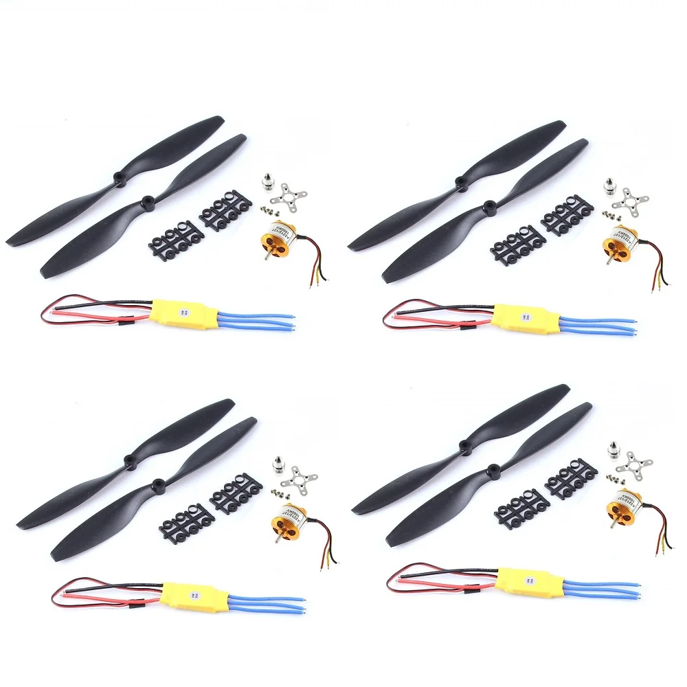 4 компл./лот A2212 1000KV 1400KV 2200KV бесщеточный двигатель Outrunner + 30A ESC 1045 набор