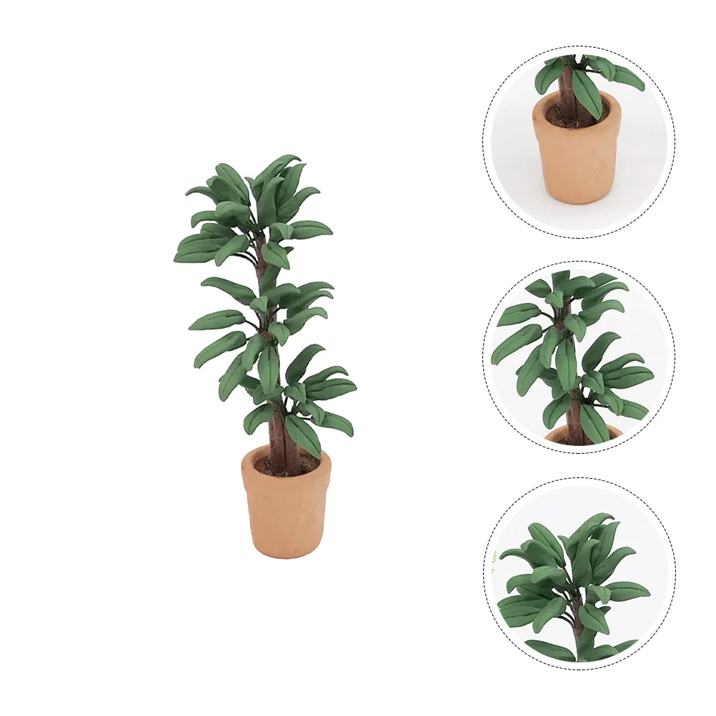 

Mini Pots Dollhouse Rich Tree Artificial Decor Accessories Miniature Potted Simulation