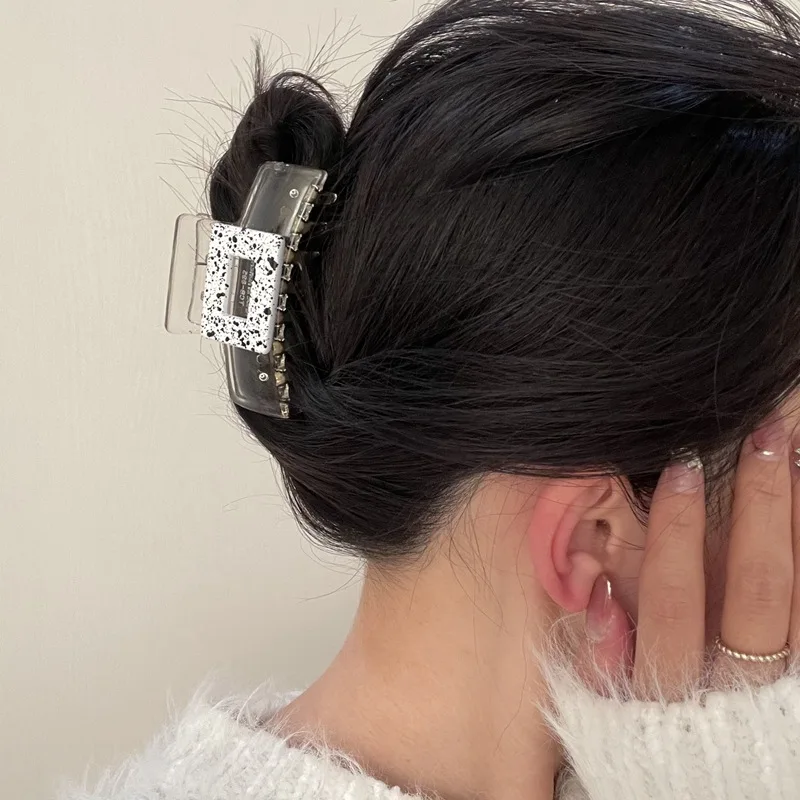 

Fshion Hair Clamps Brown White Acetate Acrylic Hair Clip Large Korean Cute Retro aesthetic Hair Accessories 2021 Hot