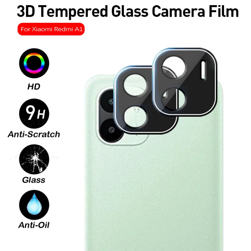 2PCS 3D Curved Camera Lens Phone Protector Glass For Xiaomi Redmi A1 A 1 1A RedmiA1 back Lens Protective Glass Case 6.52inches