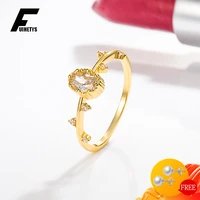 fuihetys 925 silver jewelry rings for women wedding party gift ornaments with zircon gemstone gold color finger ring wholesale