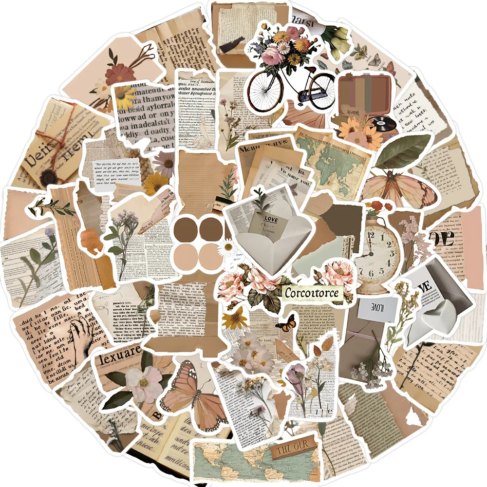 

50Pcs Retro Splinter Writing Graffiti Stickers DIY Notebook Skateboard Helmet Fridge Guitar Ornament Stationery Waterproof