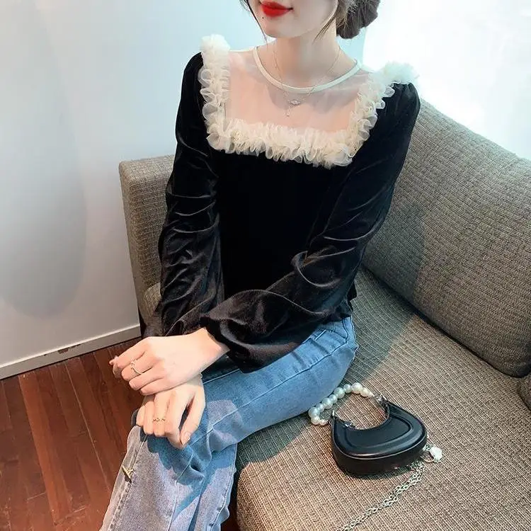 Женский весенне-осенний новый дизайн с черным грибком короткий стиль сеткой