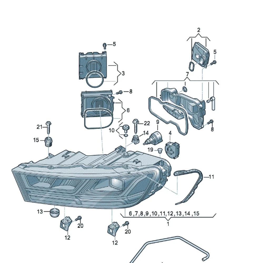 Лампы для ремонта фар дневного света AUDI Q7 2016-2019 дневные ходовые огни 4 шт. в