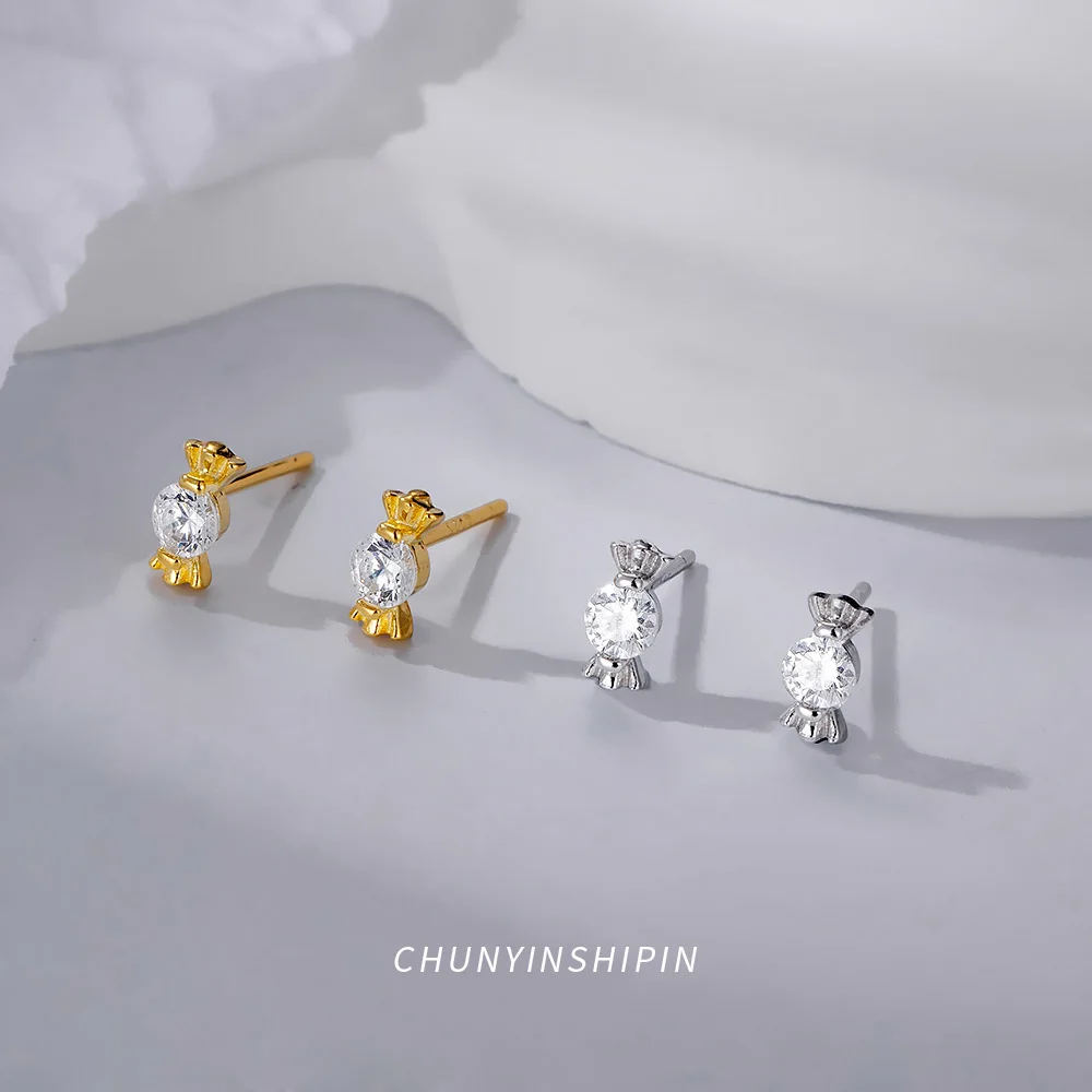 Новое поступление женские серьги-гвоздики из чистого серебра S925 с уникальным