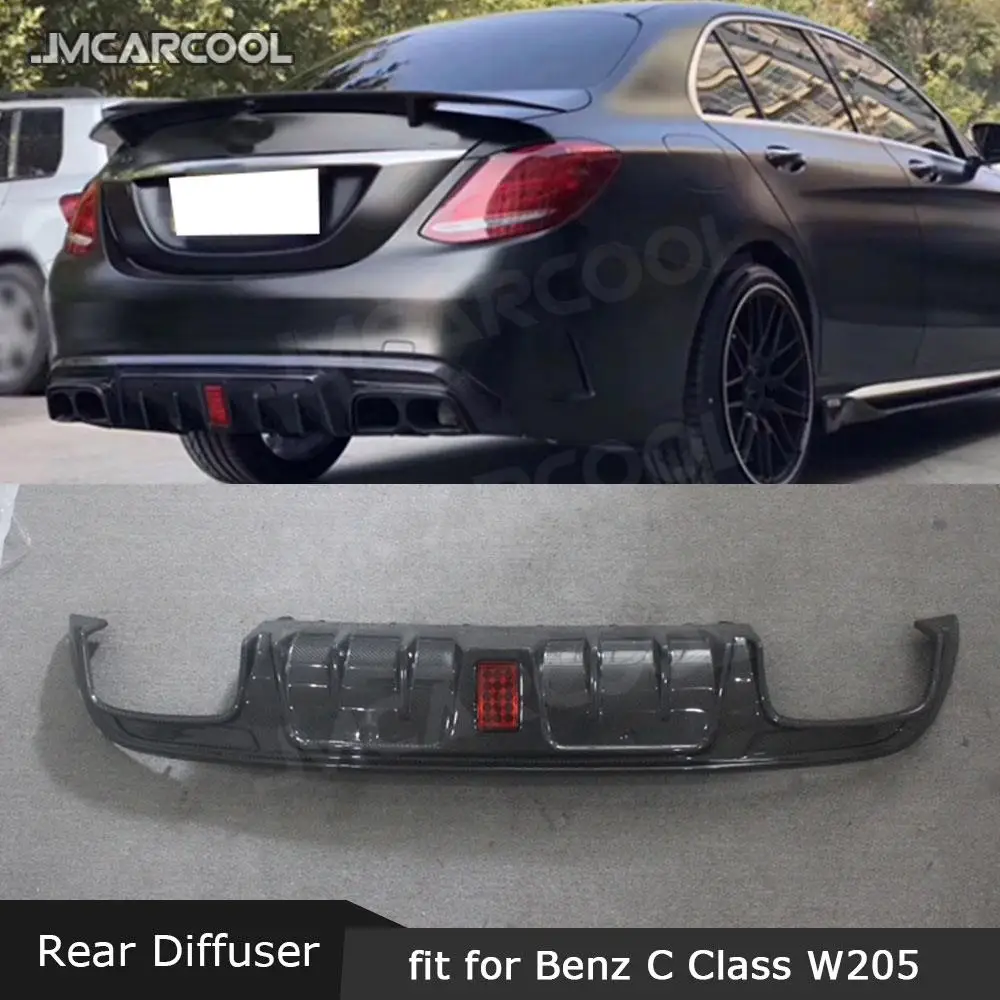 

Стильный спойлер из углеродного волокна со светильник кой B для Benz C класса W205 C43 C63 AMG Sport 4 Door 2015-2020