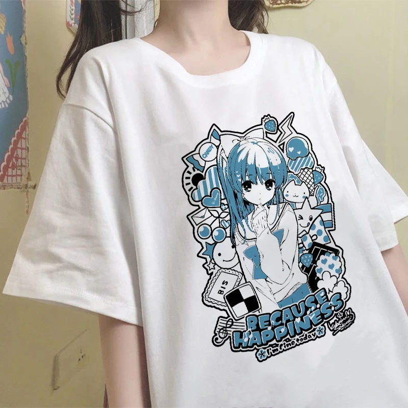 

Sweet Girl Cute Cartoon Japanese Street Oversized T Shirt Harajuku Pink Kawaii Casual Top Ulzzang Loose Summer Women's T-shirt