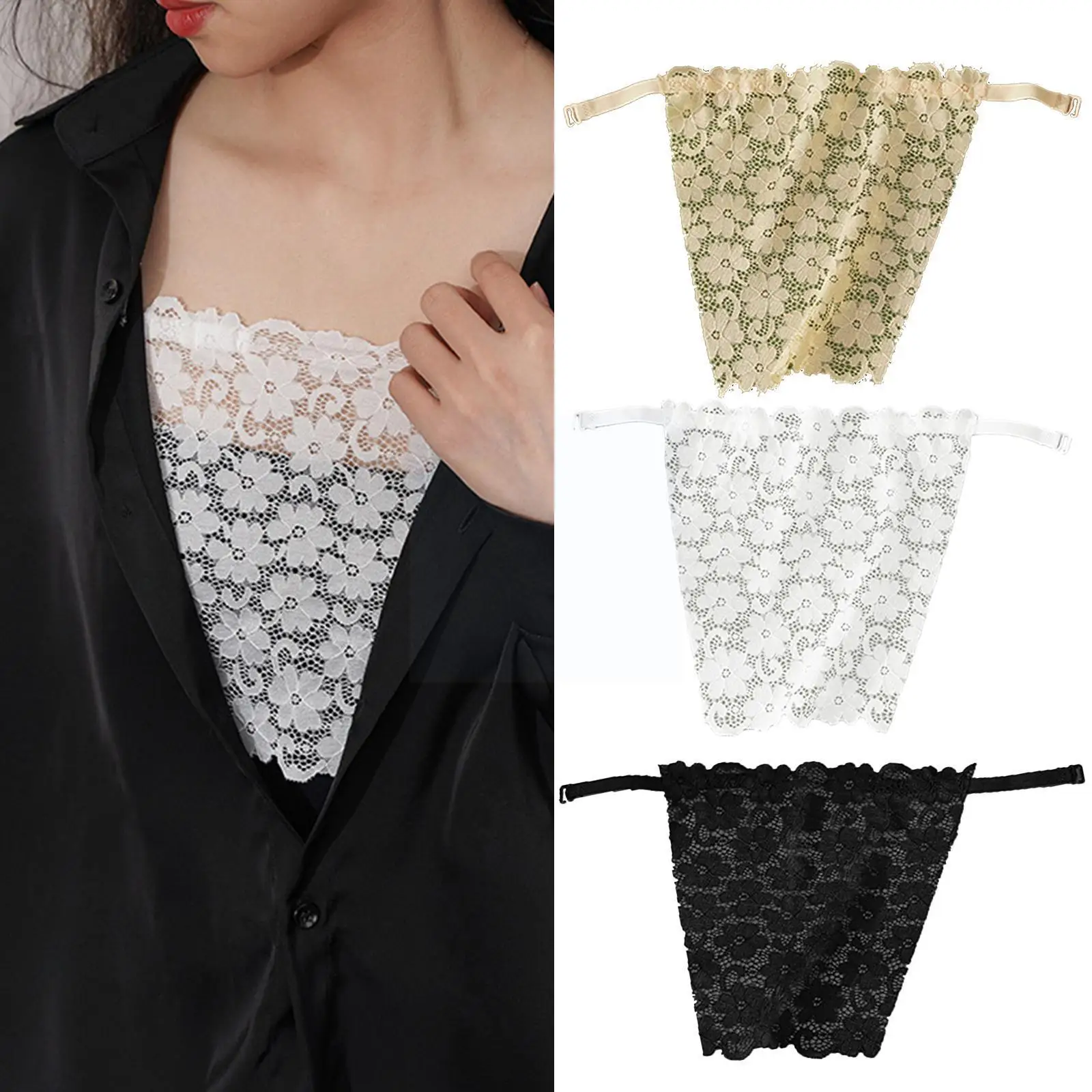 

Privacy Invisible Lace Bra Clip On Strapless Bra Bottoming Seamless Anti Wrap Tank Tube Top Top Insert Coverage Peep Cleava T8D7