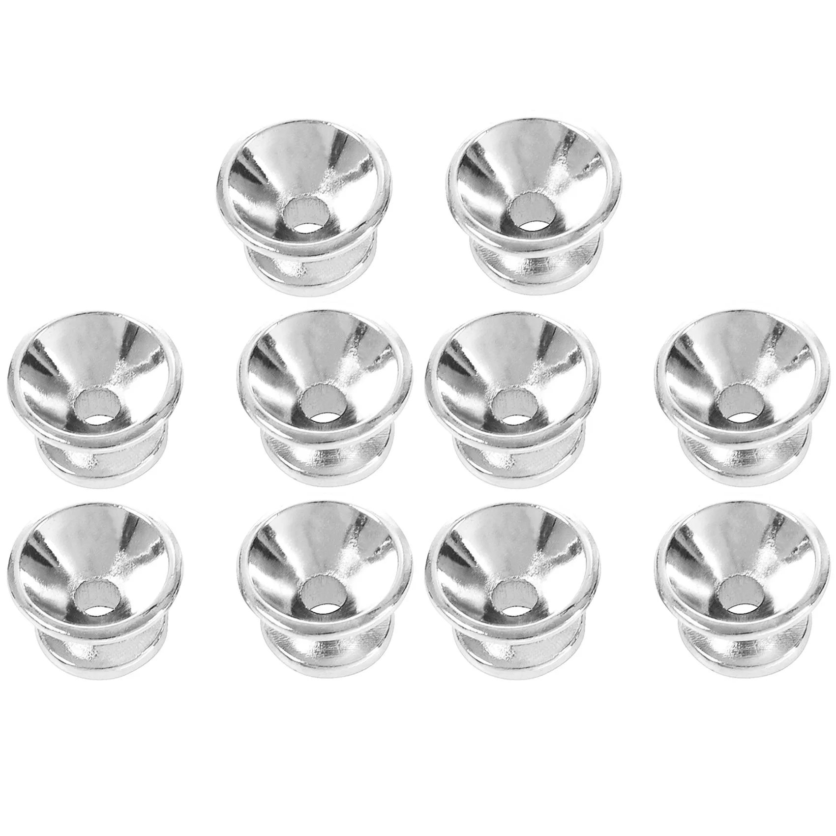 

10 X Electric Acoustic Guitar Bass Strap Button Screw Lock Pins Pegs Pads Silver