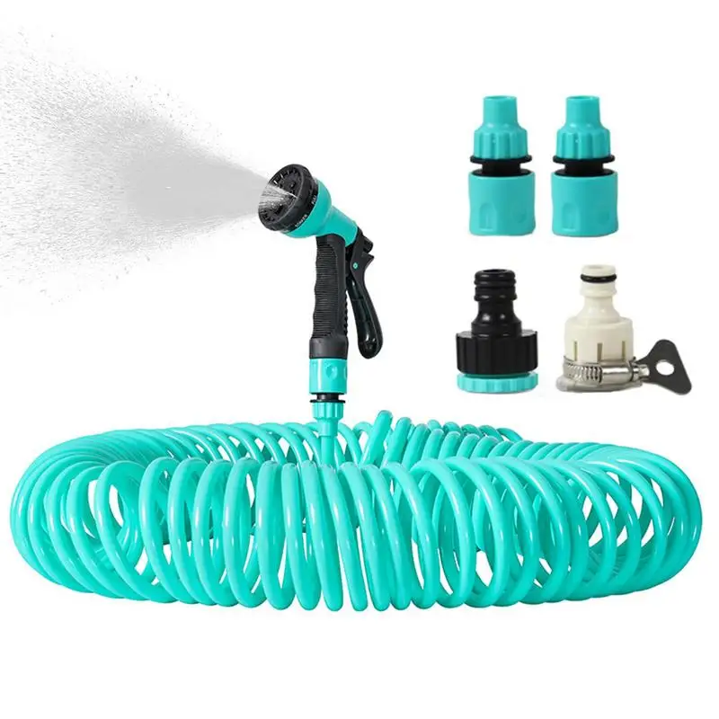 

Coil Garden Hose Expandable Watering Garden Hose Flexible Hose Pipe With High Pressure Spray Nozzle For Outdoor Car Wash Lawn