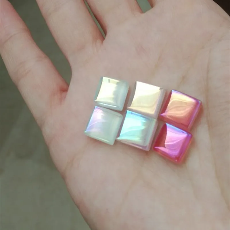 100pcs(100g/3.52oz) Shiny Glaze Glass Mosaic Tiles 4mm/0.16in Thickness 1cm/0.39in Square Craft Tile Making Materials - купить по
